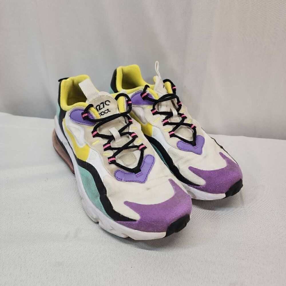 Nike Air Max 270 React Size 7y Girls Women's Size 8.5 Geometric Bright Violet At